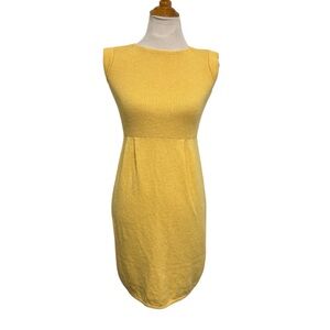 St John Knit Dress for Saks Fifth Avenue Sheath Vintage Yellow Sleeveles size 6